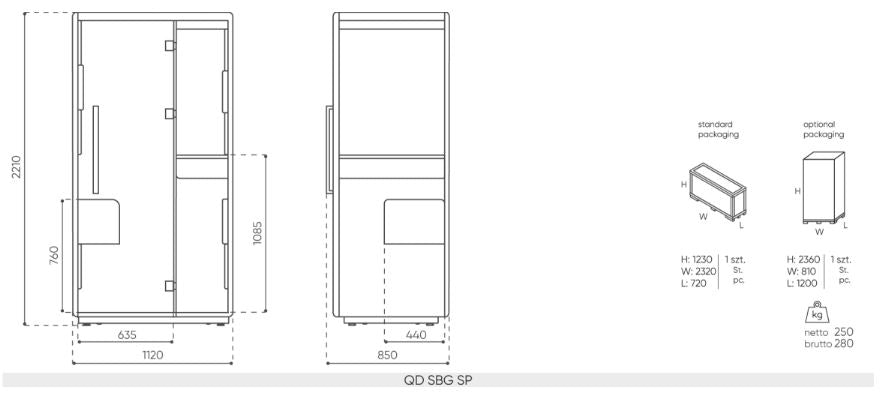 Cabina ufficio Phone booth_Cabina telefonica inosnorizzata con purificatore d&