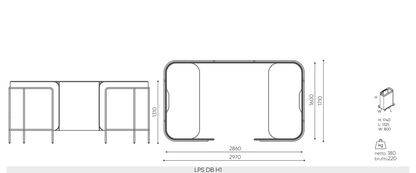 Postazione di lavoro fonoassorbente, postazioni doppie_Centro di Collaborazione_Leaf