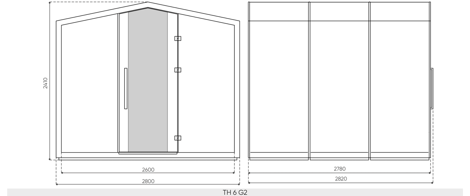 Cabina booth per sala riunione 6 persone_con sistema audio  Bluetooth e purificatore D&